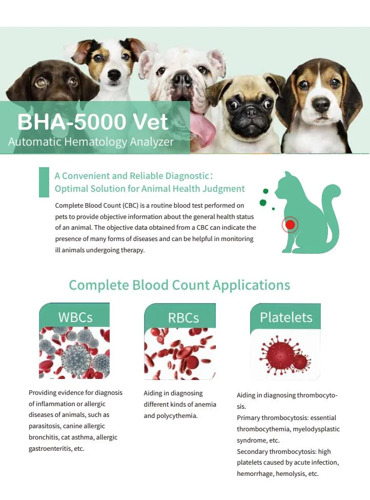 Getein BHA-5000 Vet Fully Auto 5-Part Hematology Analyzer Machine with Compact Design