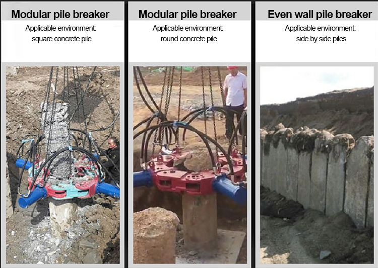 Hydraulic Rock Shattering Machine Concrete Round Piles Head Cutter