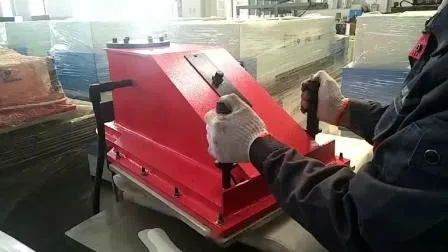 Máquina cortadora de brazo oscilante para bolsos y zapatos